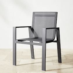 Santa Barbara Slate Outdoor Metal Dining Table &amp; Dining Chairs (84&quot;-124&quot;)