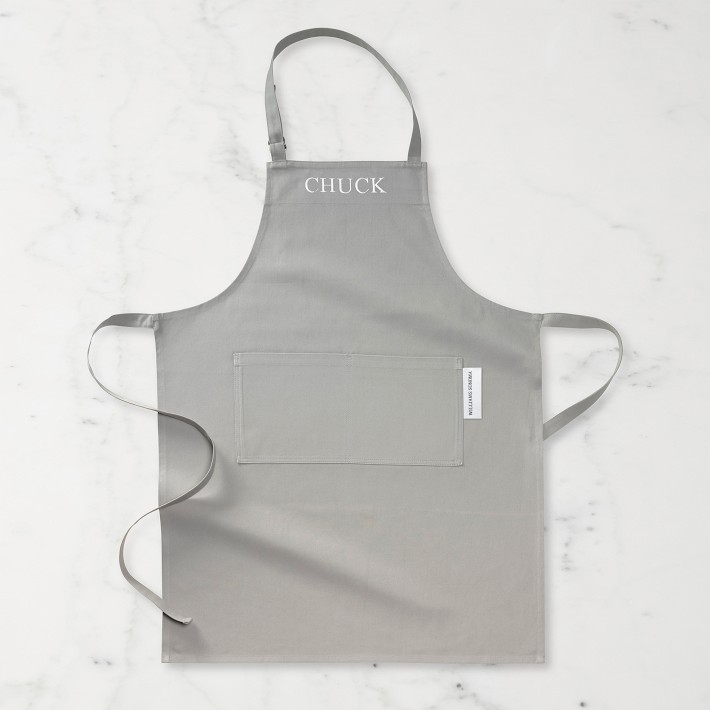 Williams Sonoma Classic Solid Personalized Apron, Drizzle Grey