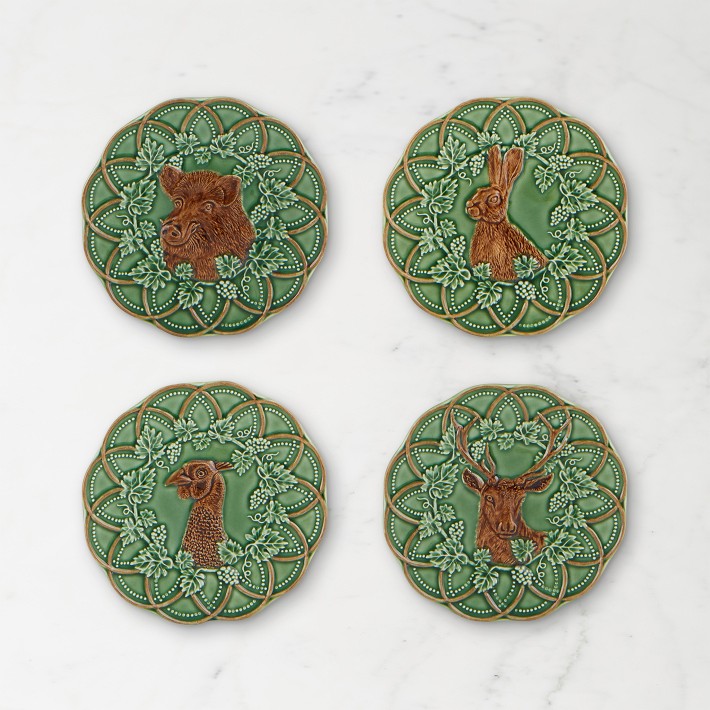 Bordallo Pinheiro Woods Bread & Butter Plates, Set of 4, Mixed