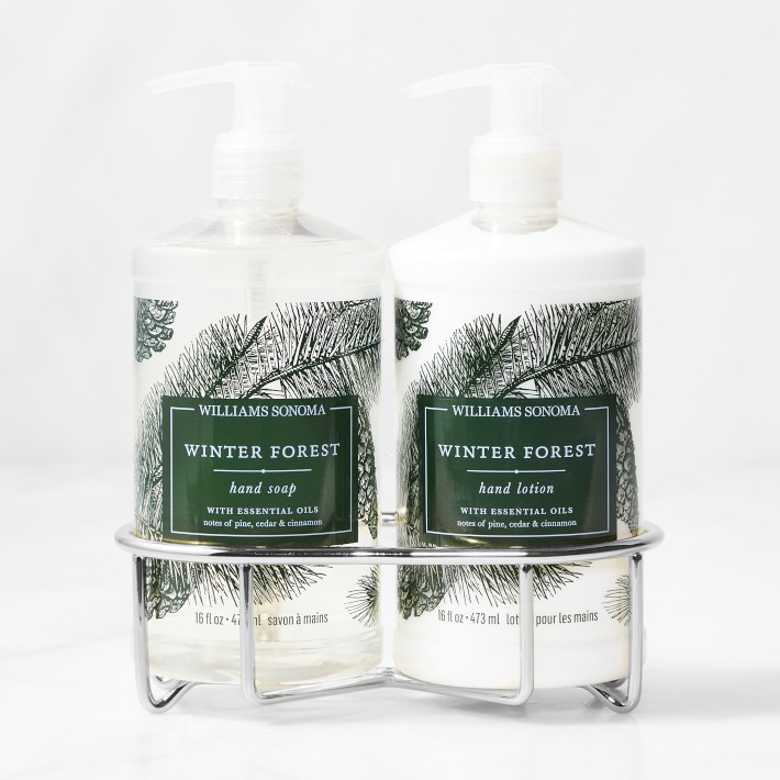 Williams Sonoma Winter Forest Hand Soap and Hand Lotion 3-Piece Set, Classic, Stainless