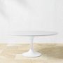 Tulip Oval Dining Table, White, Concrete Top