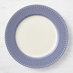 English Floral Geo Charger, Blue