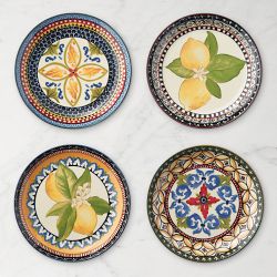 Sicily Ceramic Appetizer Plates, Set of 4