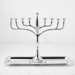 Silver Menorah Tray