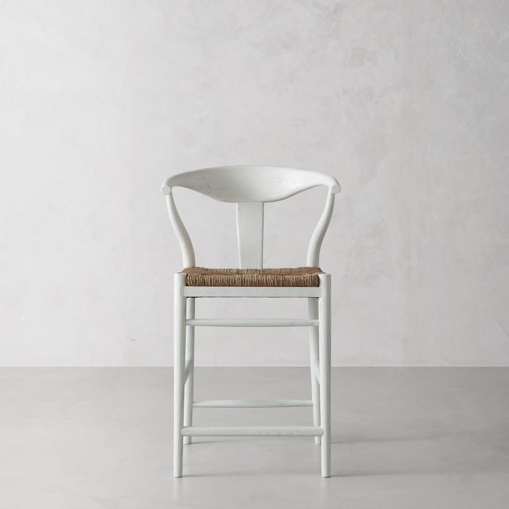 Baldwin Counter Stool, White