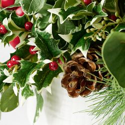 Faux Holly Mix Pine in Cache Pot
