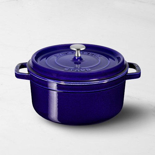 Staub Enameled Cast Iron Round Dutch Oven, 4-Qt., Sapphire Blue