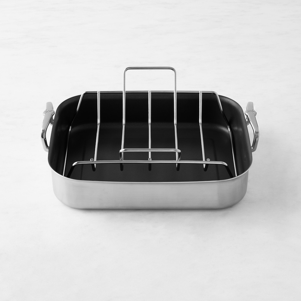 Hestan Provisions Stainless-Steel Nonstick Roaster with Rack, Small