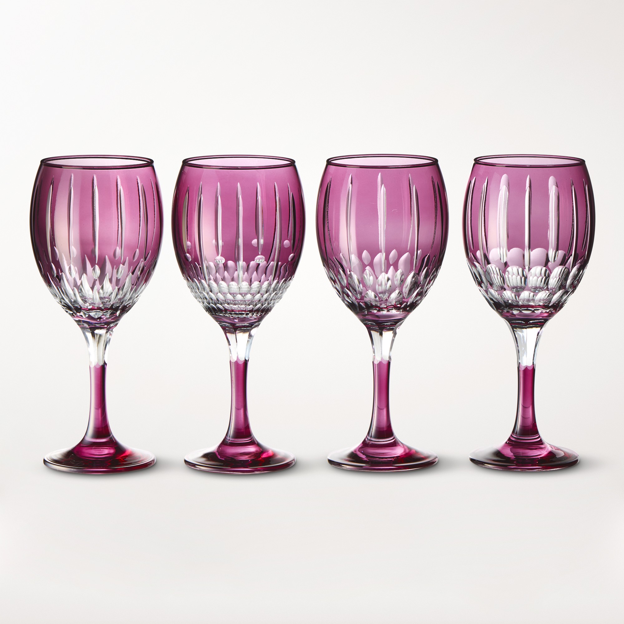 Wilshire Jewel Cut Mixed Wine Glasses, Set of 4