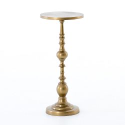 Ambrose End Table, Antique Brass