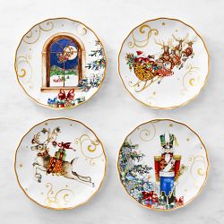 'Twas the Night Before Christmas Appetizer Plates, Mixed, Set of 4