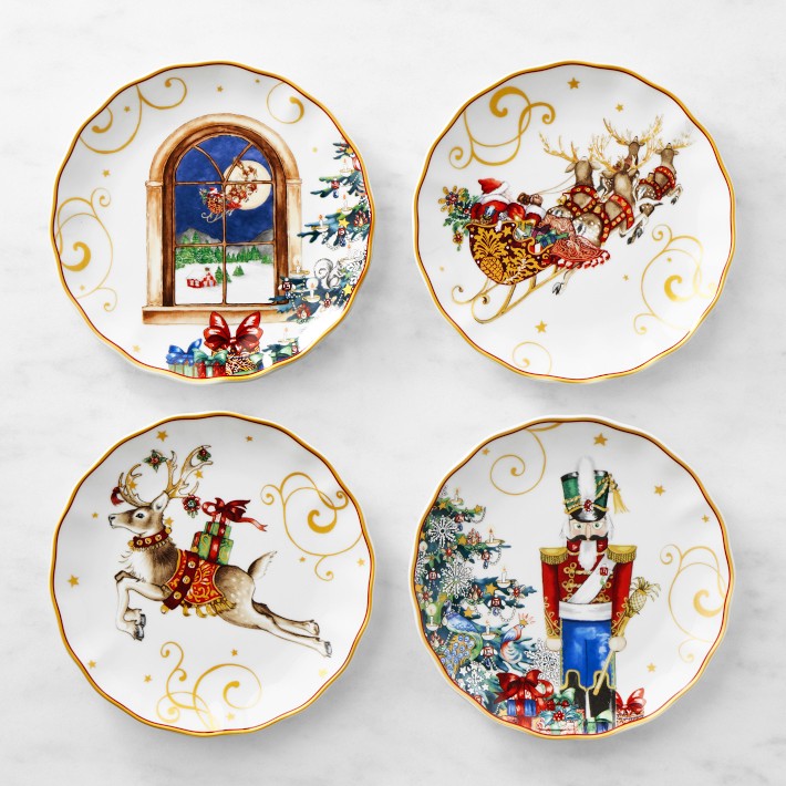 'Twas the Night Before Christmas Appetizer Plates, Mixed, Set of 4