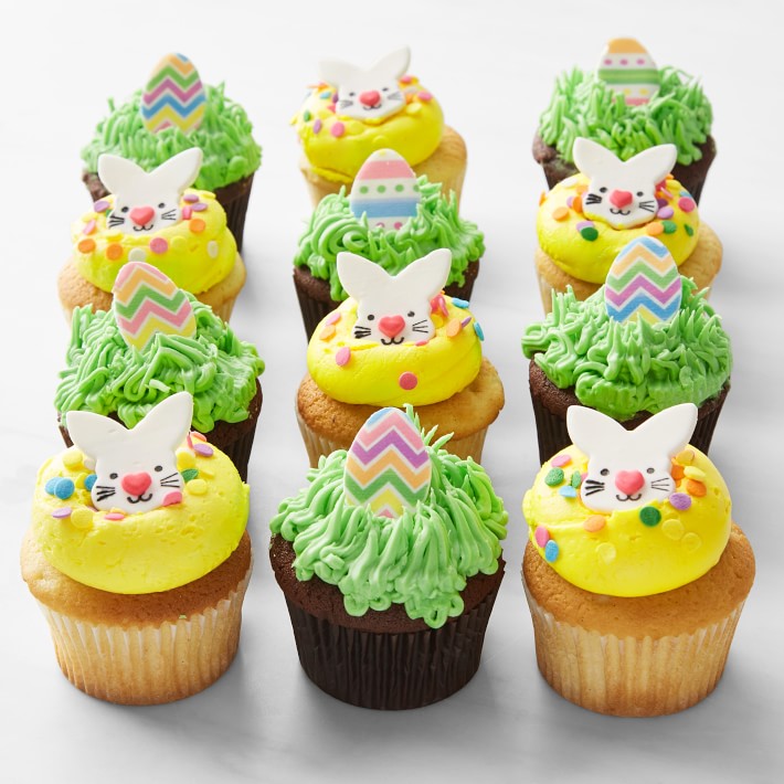Georgetown Cupcake Hoppy Easter Chocolate and Vanilla Cupcakes, Immediate Delivery