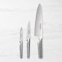 Global Classic 3-Piece Chef Peeler Serrated Utility Knife Set