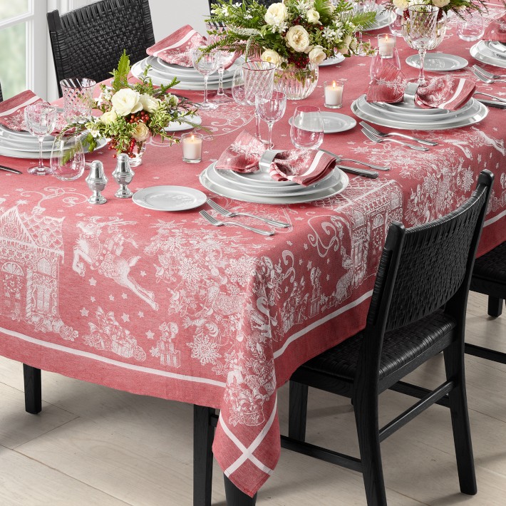 'Twas the Night Before Christmas Jacquard Tablecloth, 70"x108"