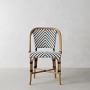 Parisian Bistro Woven Side Chair, Black/White