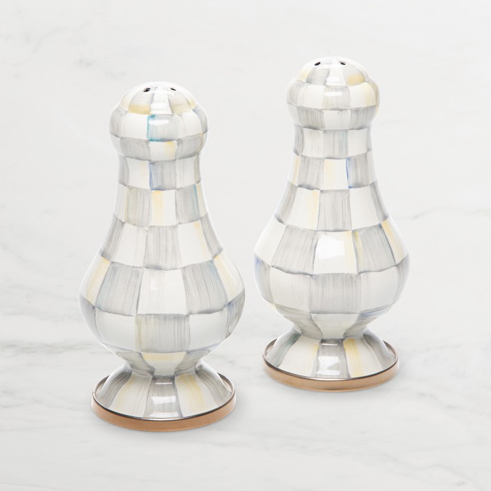 MacKenzie-Childs Sterling Check Large Salt & Pepper Shakers