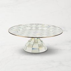 MacKenzie-Childs Sterling Check Large Pedestal Platter