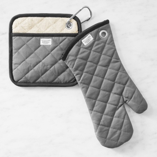 Williams Sonoma Grilling Oven Mitt & Potholder Set, Charcoal