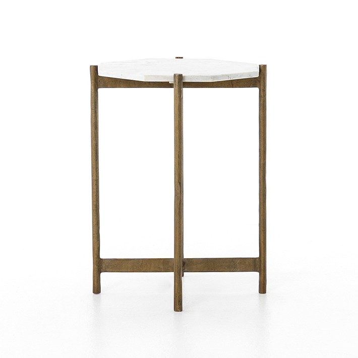 Rhett Side Table, Raw Brass