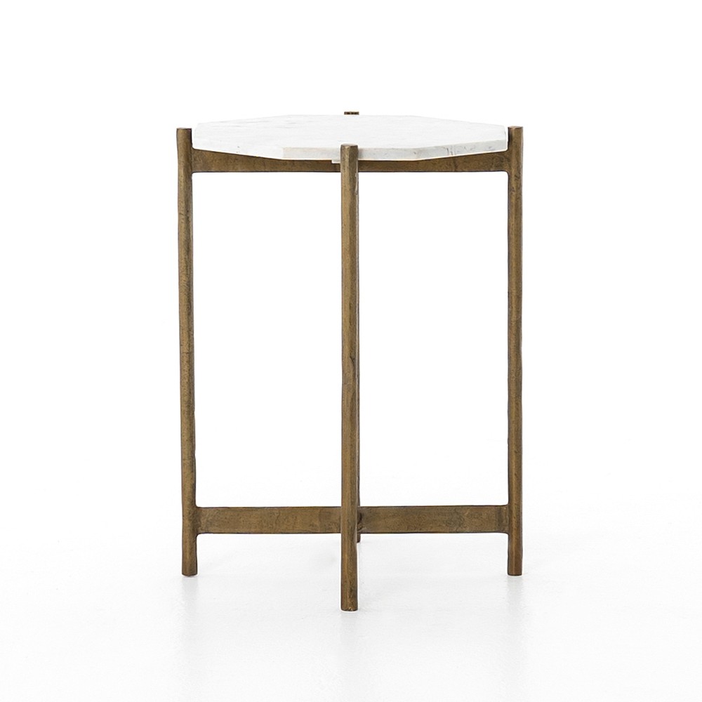 Rhett Side Table, Raw Brass