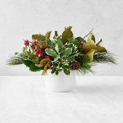 Faux Holly Mix Pine in Cache Pot