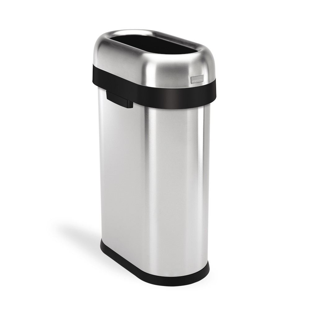 simplehuman™ 50L Slim Open Top Bullet Can Brushed