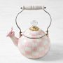 MacKenzie-Childs Whistling Rosy Check Tea Kettle