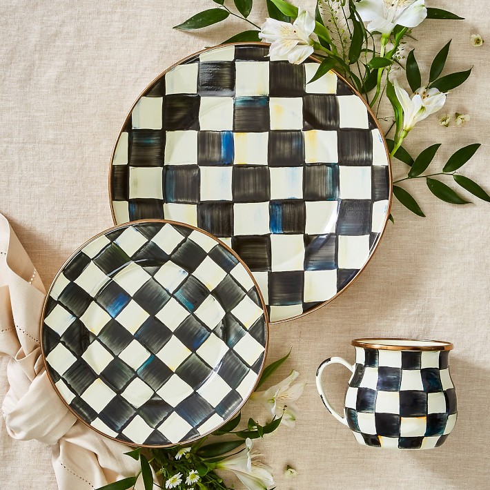 MacKenzie-Childs Courtly Check Dinner Plates, Set of 4
