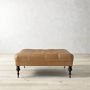 Fairfax Square Ottoman, Turned Leg with Tufted Top (26&quot;-42&quot;)