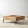 Fairfax Square Ottoman, Turned Leg with Tufted Top (26&quot;-42&quot;)