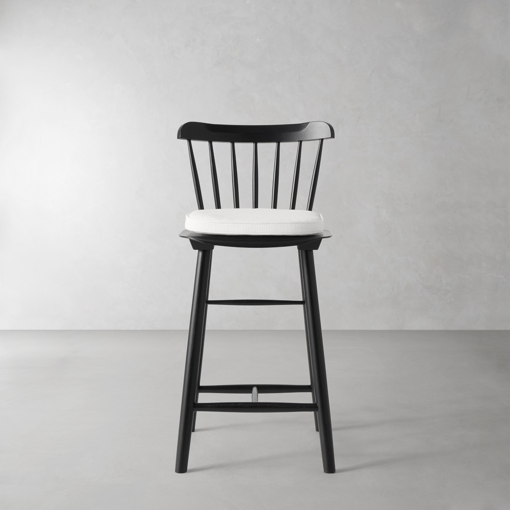 Ton Ironica Counter Stool Cushion, Standard, Perennials Performance Basketweave, White