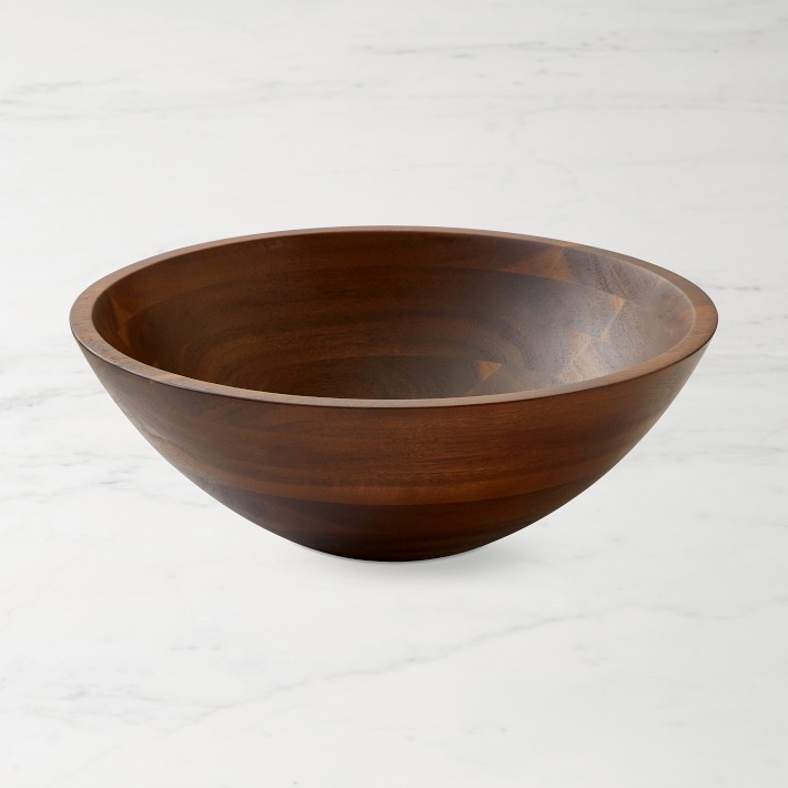 Dark Wood Salad Bowl, 12"