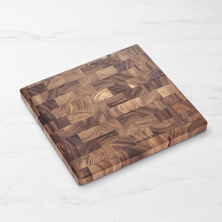 Williams Sonoma End-Grain Cutting Board with Feet, Acacia, 12" x 12"