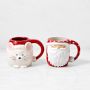 Figural Santa & Mouse Mug Set