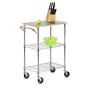 Rolling Kitchen Island with Wood Cutting Board