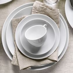 Pillivuyt Coupe Porcelain Cups &amp; Saucers