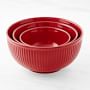 Ribbed Ceramic Mixing Bowls, Set of 3