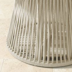 Pasadena Outdoor Fiberstone and Rope Round Dining Table &amp; Pasadena Dining Chairs (60&quot;)