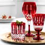 Wilshire Jewel Cut Red Mixed Goblets, Set of 4