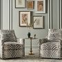 Zebra Upholstered Swivel Chair
