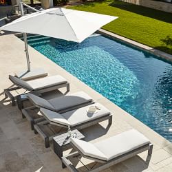 10' Square  Performance Cantilever Umbrella, Powder Coat Aluminum Finish