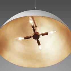 Madrid Dome Pendant: Gesso, Metal, White