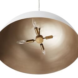 Madrid Dome Pendant: Gesso, Metal, White