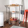 Rolling Kitchen Island with Wood Cutting Board