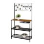 Black Kitchen Island with Pot Racks