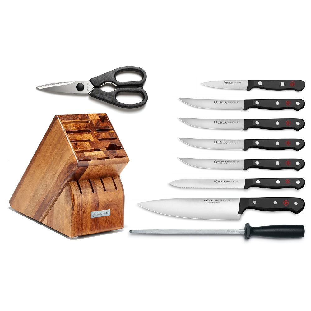 Wüsthof Gourmet 10-Piece Knife Block Set, Acacia