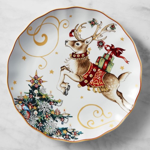 'Twas the Night Before Christmas Dinner Plates, Set of 4, Reindeer