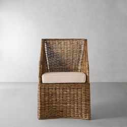 Farallon Armchair Cushion, Sunbrella Performance Canvas, Flax