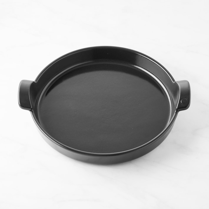 Emile Henry French Ceramic Deep Dish Pizza Pan, 12", Charcoal